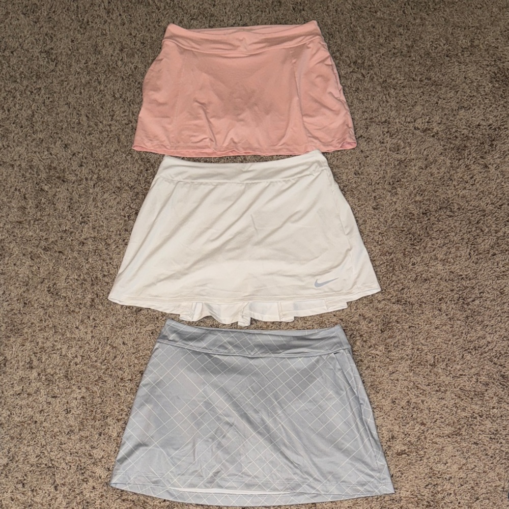Athletic Women's Skirt Set - Peach, White, and Gray